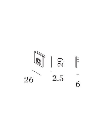 Wever & Ducré 48V DALI tracks | surface/suspended End Cap