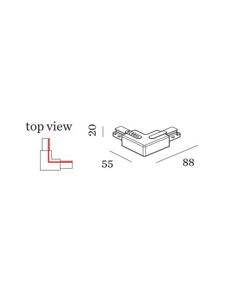 Wever & Ducré 1-phase track | left L-Connector