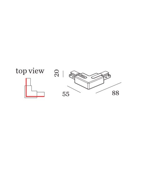 Wever & Ducré 1-phase track | right L-Connector