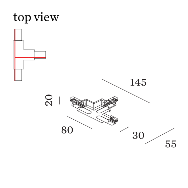 Wever & Ducré 1-phase track | BB-B T-Connector