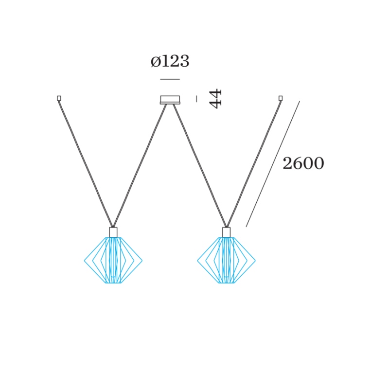 Wever & Ducré Suspension Set | E27 | 2.6 m | for 2 WIRO Decenter 2.0