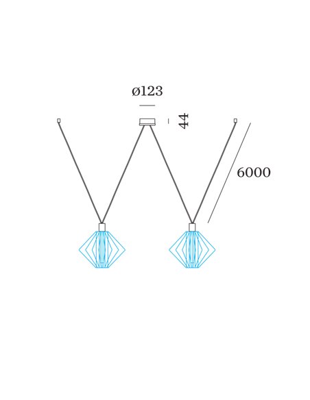 Wever & Ducré Suspension Set | E27 | 6.0 m | for 2 WIRO Decenter 2.0