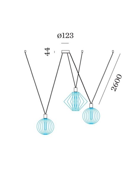 Wever & Ducré Suspension Set | E27 | 2.6 m | for 3 WIRO Decenter 3.0