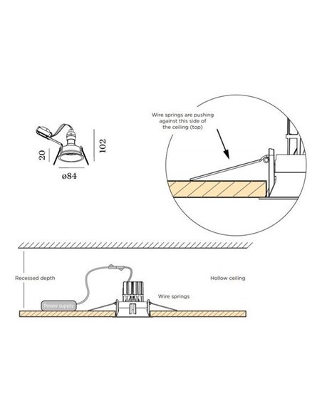 Wever & Ducré DEEP 1.0 LED wire springs