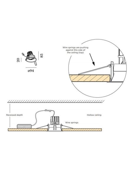 Wever & Ducré DEEP ADJUST 1.0 LED wire springs