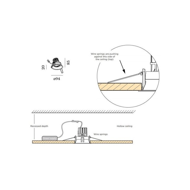 Wever & Ducré DEEP ADJUST 1.0 PAR16 wire springs