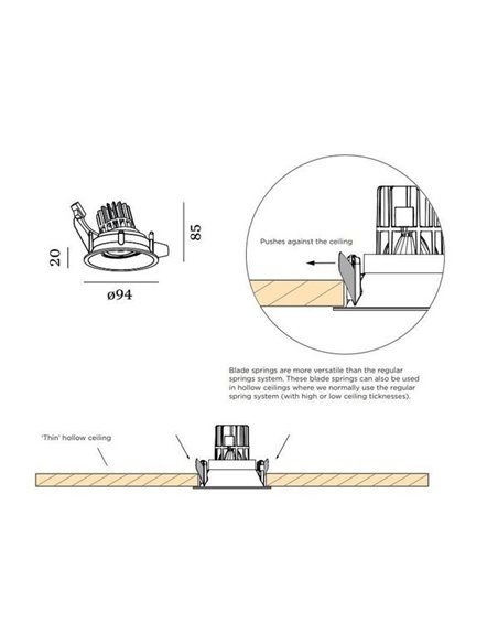 Wever & Ducré DEEP ADJUST 1.0 PAR16 blade springs