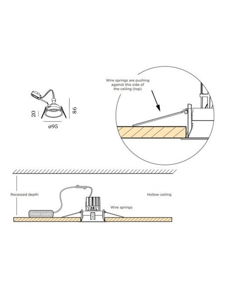 Wever & Ducré DEEP IP44 1.0 PAR16 wire springs