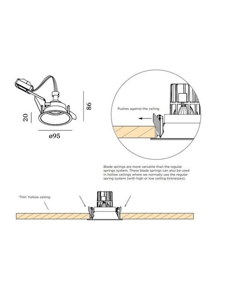 Wever & Ducré DEEP IP44 1.0 PAR16 blade springs