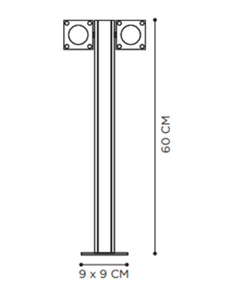 Royal Botania Q-Bic Tuinpaal 60cm - 2 lampen