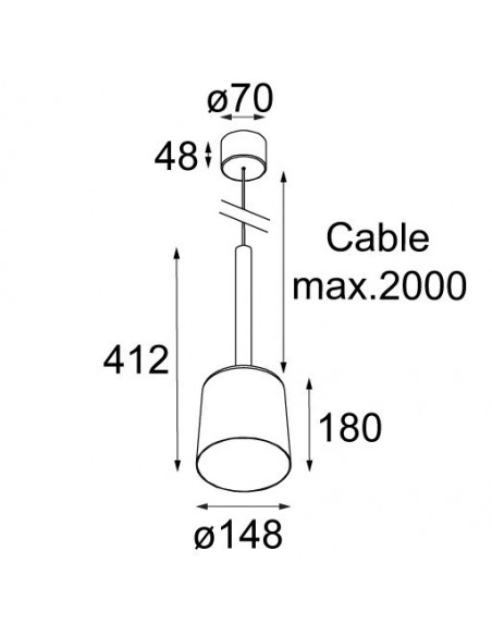 Modular Tulip bloom (power feed surface) E27 Lampe de suspension