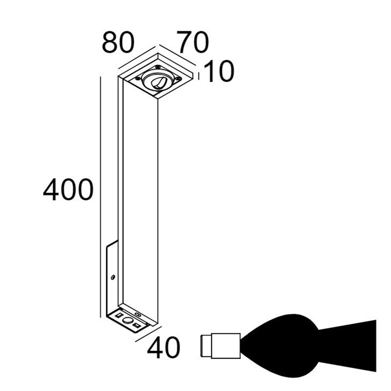 Delta Light Elbo Asymmetric P 40 lampadaire extérieurs