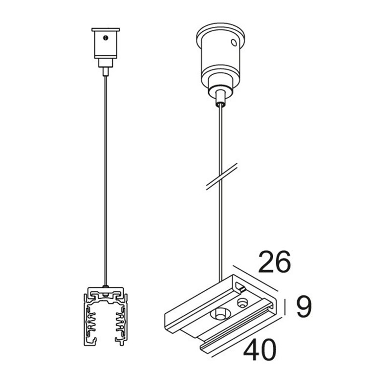 Delta Light TRACK 3F DIM ON SUSPENSION 3,0m