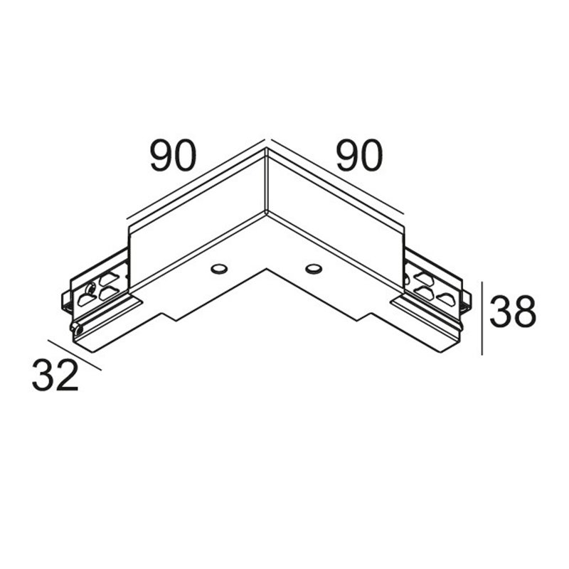 Delta Light TRACK 3F DIM H CORNER 90° IN