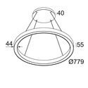 Delta Light SUPER-OH! SLIM 80 HP CS SBL DOWN-UP Hanglamp