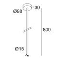 Delta Light OAO - ROD SUSPENSION 0,8m Hanglamp