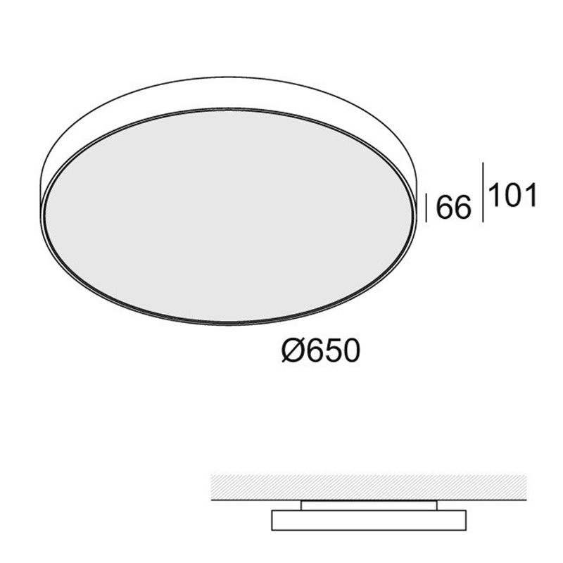 Delta Light SUPERNOVA FLAT 65 PRISMATIC SMOOTH UP Plafondlamp / Hanglamp