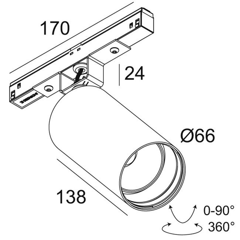 Delta Light M20/M26H - Spy 66 track lighting fixture