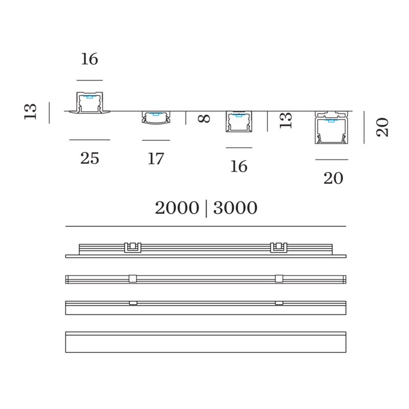Wever & Ducré ILANE LED COB STRIP IP20 3.0M 15W/M 1250 lm/M LEDstrip