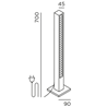 IP44 Lin 70 Base Poteau de Jardin