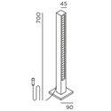 IP44 Lin 70 Base Connect tuinpaal