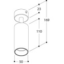 TAL TWIST SURFACE MOUNTED BASE 230V 36° MAINS DIMM Plafondlamp