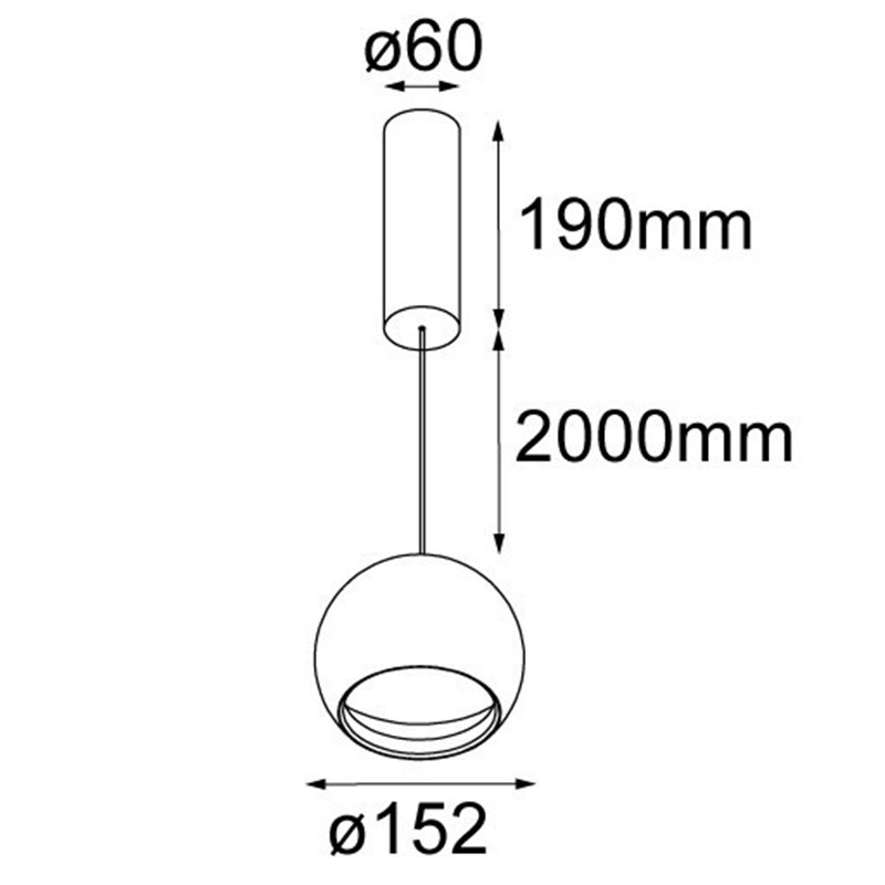 Modular Smart ball suspension 115 warm dim GI