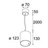 Modular Smart tubed suspension 115 LED warm dim GI