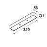 Modular Ceiling base 320x58 for 2x jack