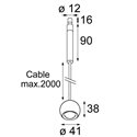 Modular Marbulito suspension jack LED Hanglamp