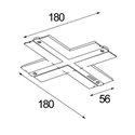 Modular Track recessed coverplate 90° dali 