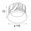 Modular Smart kup 115 IP54 LED GE Inbouwlamp