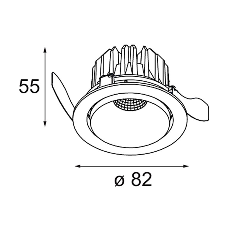 Modular Smart kup 82 adjustable LED GE Inbouwlamp