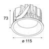 Modular Smart lotis 115 diffuse IP54 LED wide GE Recessed lamp