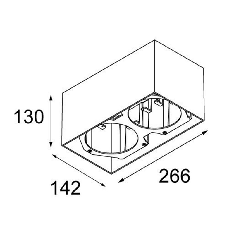 Modular Smart surface box 115 2x LED GE Plafonnier