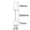 Modular Smart tubed suspension 48 1x LED GI Lampe de suspension