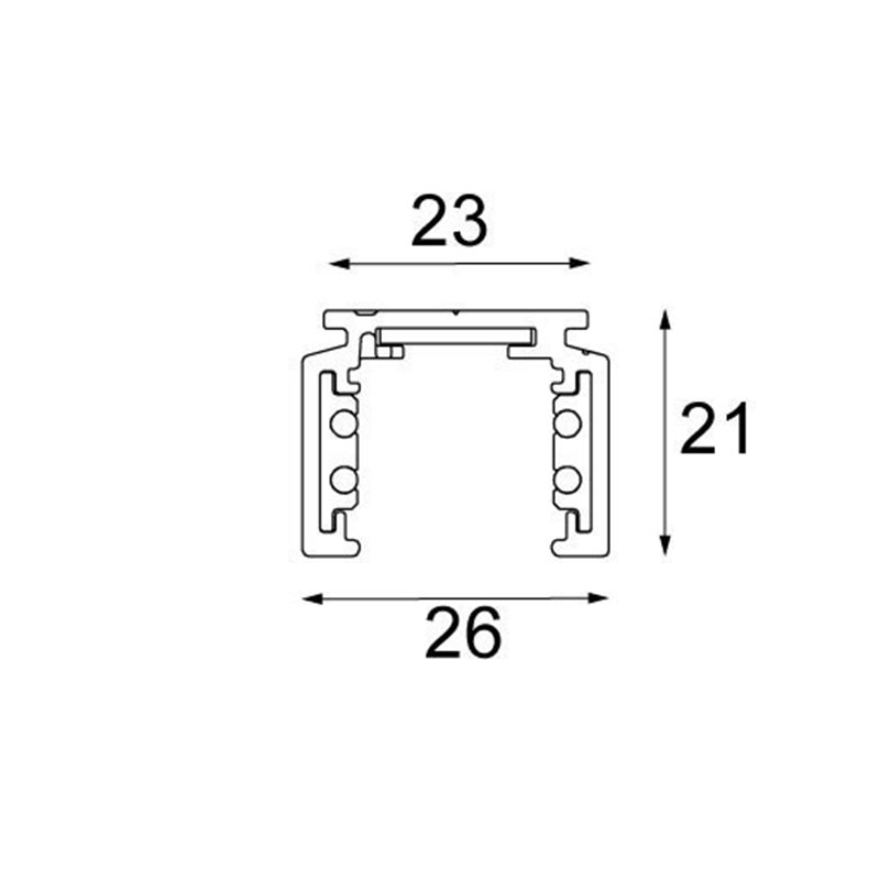 Modular Pista track 48V surface profile 1m 