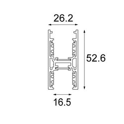 Modular Pista track 48V up/down profile 1m 