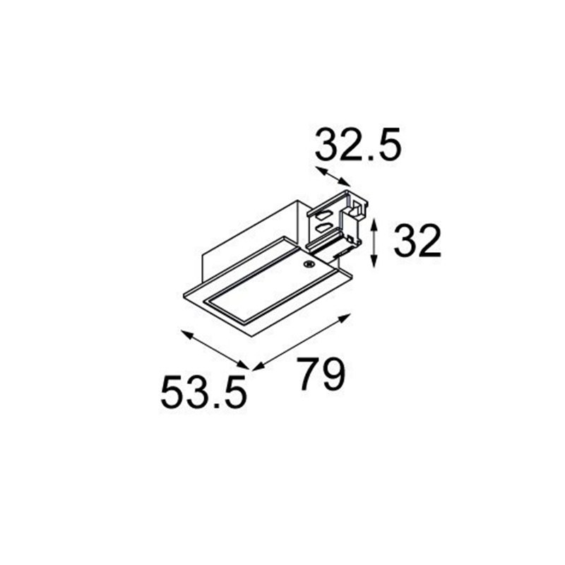 Modular Power feed track left recessed 