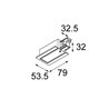 Modular Power feed track left recessed 