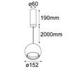 Modular Smart ball suspension 115GI Lampe de suspension