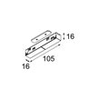 Modular Pista track 48V electrical/mechanical (recessed) connection 180° 