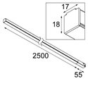 Modular Pista track 48V LED linear GI (2500mm) 