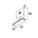 Modular Pista track 48V recessed (flange) endplates (2) 