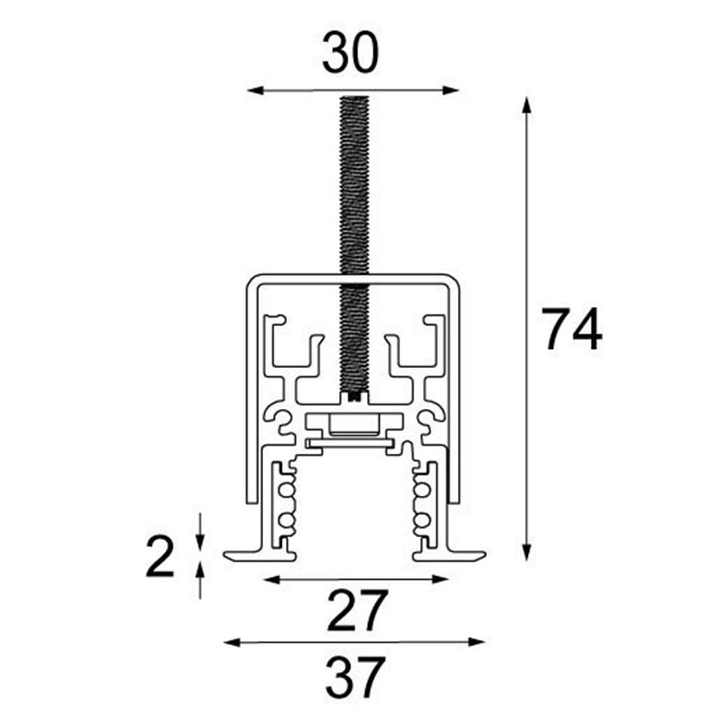 Modular Pista track 48V recessed (flange) profile 1m 