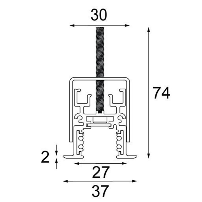 Modular Pista track 48V recessed (flange) profile 1m 