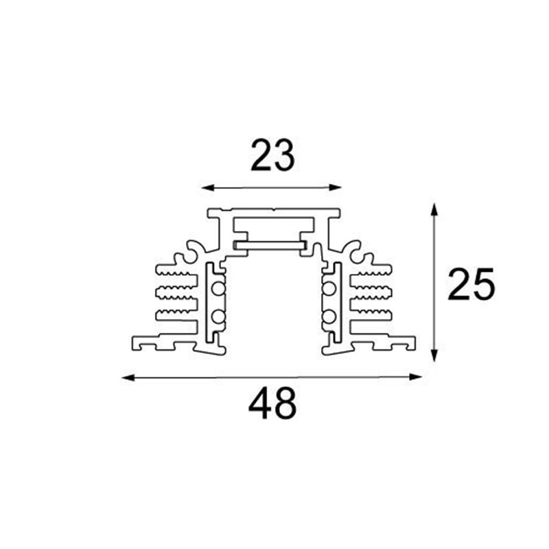 Modular Pista track 48V recessed (trimless) profile 1m 