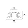 Modular Pista track 48V recessed (trimless) profile 3m 