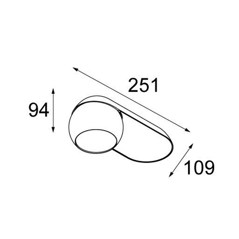 Modular Marbul 1x LED GI Wandlamp / Plafondlamp