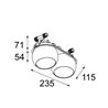 Modular Marbul recessed 115 2x LED GE Lumière encastrée